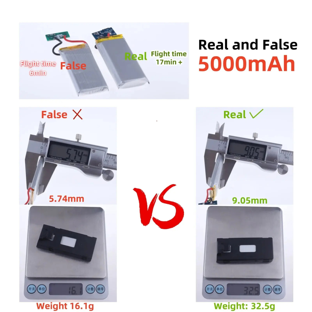 Original E88 Battery 3.7V 5000mAh Li-po Battery For RC Drone E88 E88PRO E525 E99 P1 K3 P10 A13 S98 RC Quadcopter Parts Battery