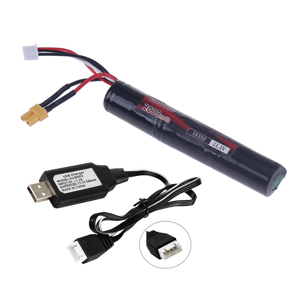 3S 11.1V 2000mAh 18350 25C Li-ion Battery SM / XT30 / mini Tamiya Plug for Water Ball Automatic Pneumatic Toys Gun Toys Parts