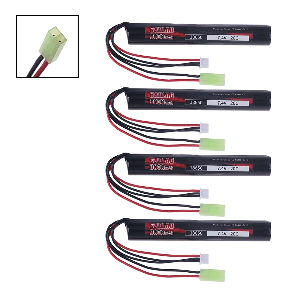 18650 7.4V 3000mah Power Battery Airsoft gun battery 20C AKKU Mini Airsoft toys 7.4V Water Gun Battery Model Parts TAMIYA PLUG