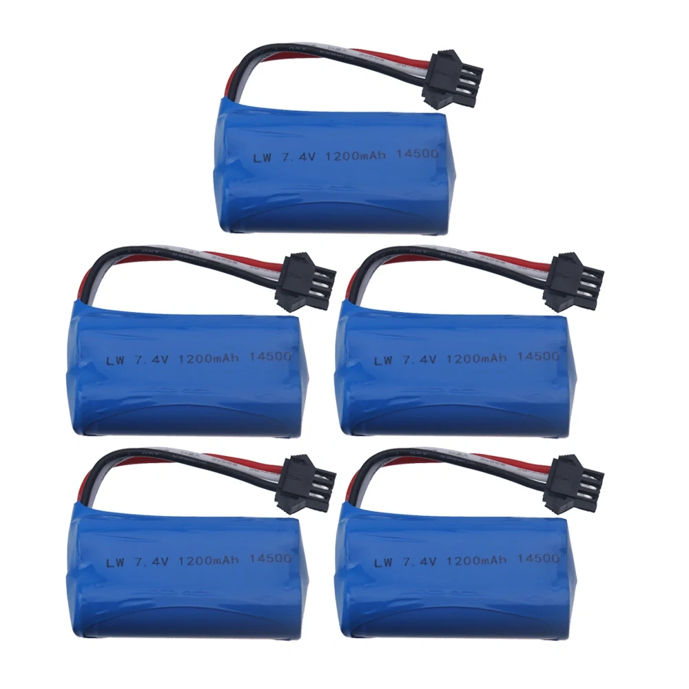(SM-3P plug) 7.4V 1200mAh Li-ion Battery 14500 Batteries For Remote Controlled Helicopter quadcopter RC Car Truck Toys Parts