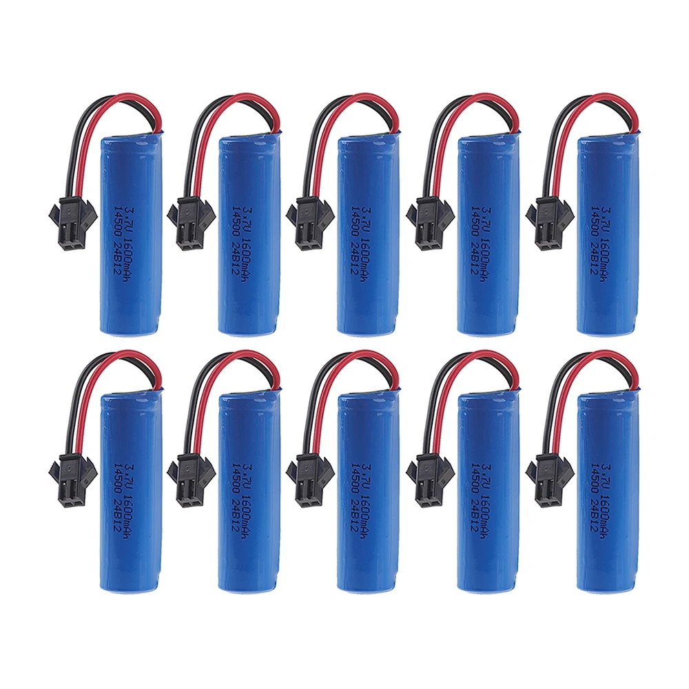 3.7v 1600mAh Lipo Battery for JJRC C2 D828 RC Car Parts 3.7v 800mah 14500 SM-2P For RC Stunt Dump Car Battery Toys Accessories