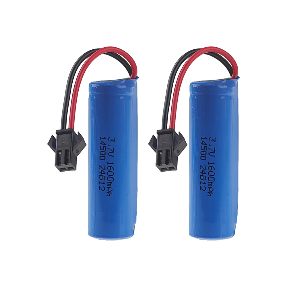 3.7v 1600mAh Lipo Battery for JJRC C2 D828 RC Car Parts 3.7v 800mah 14500 SM-2P For RC Stunt Dump Car Battery Toys Accessories