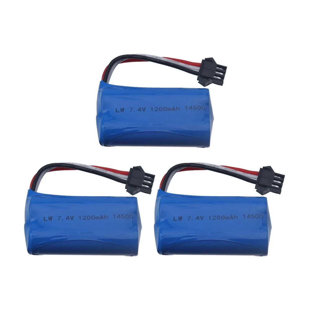 (SM-3P plug) 7.4V 1200mAh Li-ion Battery 14500 Batteries For Remote Controlled Helicopter quadcopter RC Car Truck Toys Parts