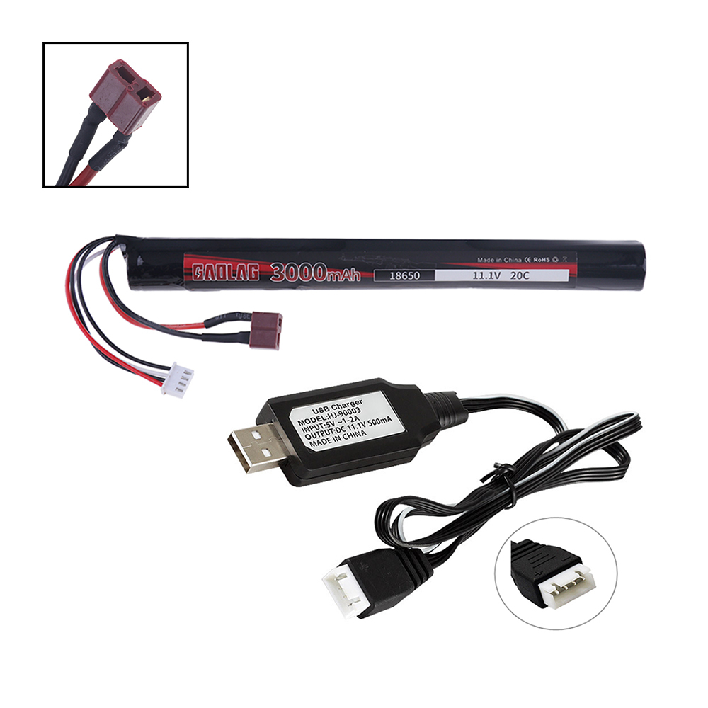 For Mini Airsoft Gun RC Model Toys Accessories 3S 11.1V 3000MAH 18650 Li-ion Rechargeable Battery With T Plug