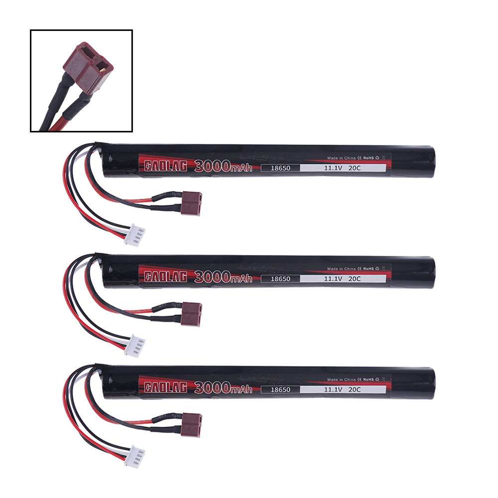 For Mini Airsoft Gun RC Model Toys Accessories 3S 11.1V 3000MAH 18650 Li-ion Rechargeable Battery With T Plug