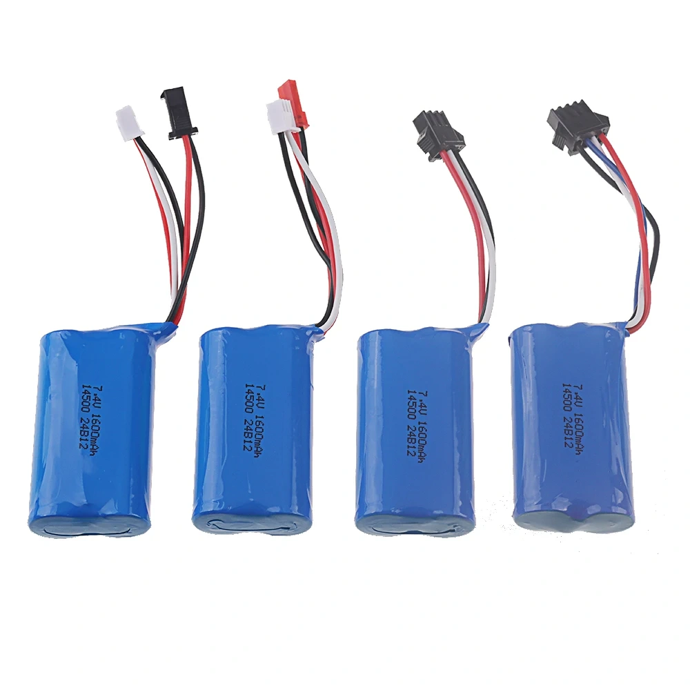 14500 2S Battery 7.4v 1600mAh Li-ion Battery for Water Bullet Gun Toys Accessory 7.4V Battery for Electric Toys Racing Vehicles