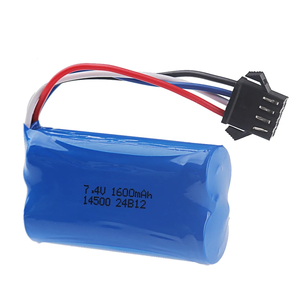 14500 2S Battery 7.4v 1600mAh Li-ion Battery for Water Bullet Gun Toys Accessory 7.4V Battery for Electric Toys Racing Vehicles