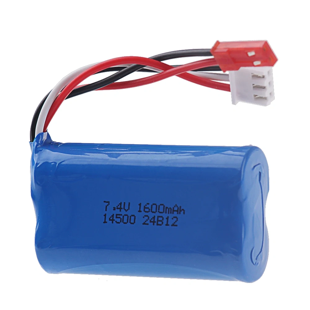 14500 2S Battery 7.4v 1600mAh Li-ion Battery for Water Bullet Gun Toys Accessory 7.4V Battery for Electric Toys Racing Vehicles