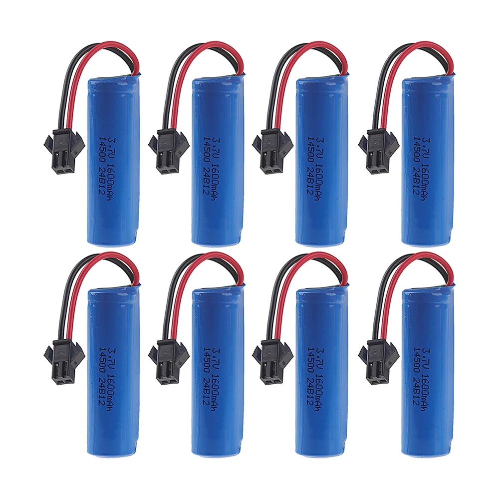 3.7v 1600mAh Lipo Battery for JJRC C2 D828 RC Car Parts 3.7v 800mah 14500 SM-2P For RC Stunt Dump Car Battery Toys Accessories