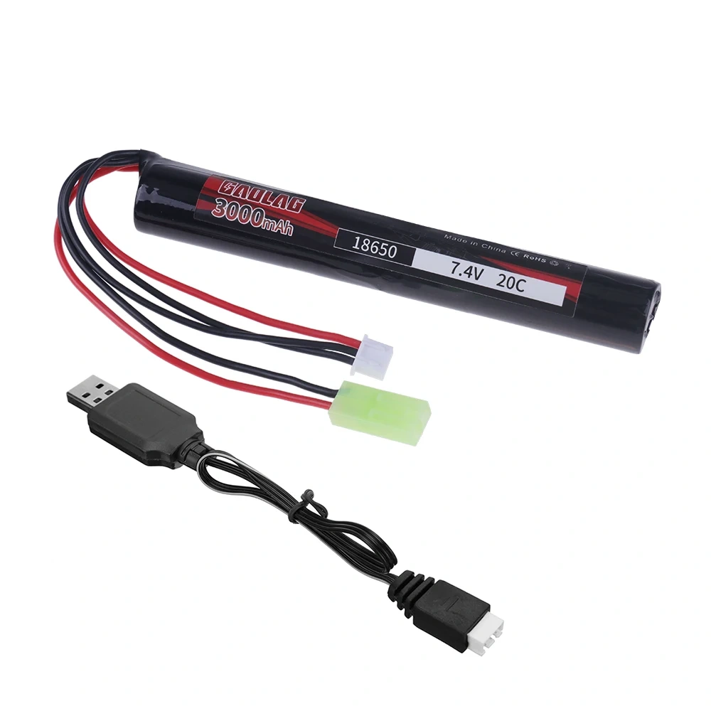 18650 7.4V 3000mah Power Battery Airsoft gun battery 20C AKKU Mini Airsoft toys 7.4V Water Gun Battery Model Parts TAMIYA PLUG