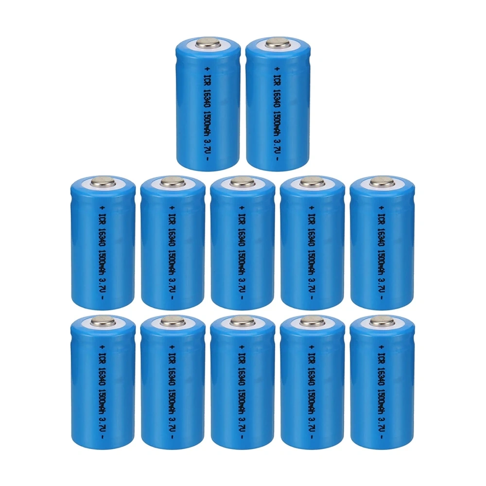 1500mAh 3.7V 16340 Rechargeable Batteries CR123A Battery LED Flashlight Travel Wall Charger For 16340 CR123A Li-ion Battery