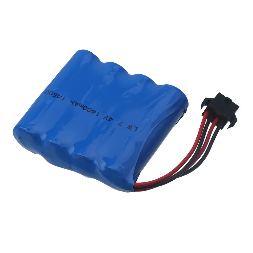 (SM-4P) 7.4V 1400mAh rechargeable battery 2S For DE36W 1:16RC Off-Road 4WD High-Speed Climbing Drift Racing toy accessories