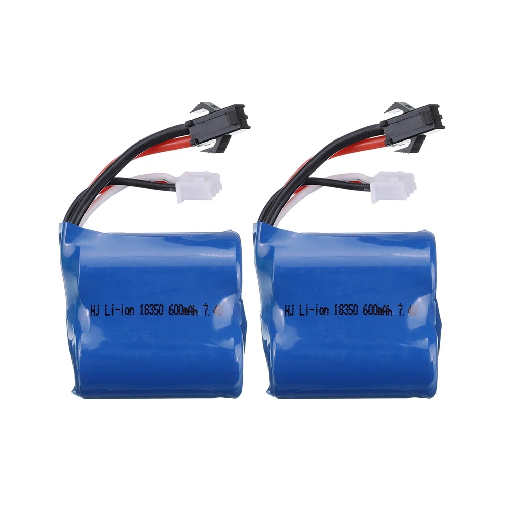 7.4v 600mAh Li-ion Battery for H100 H102 H106 2S 18350 7.4v Battery with SM-2P Plug for JJRC S1 S2 S3 S4 S5 High Speed RC boats