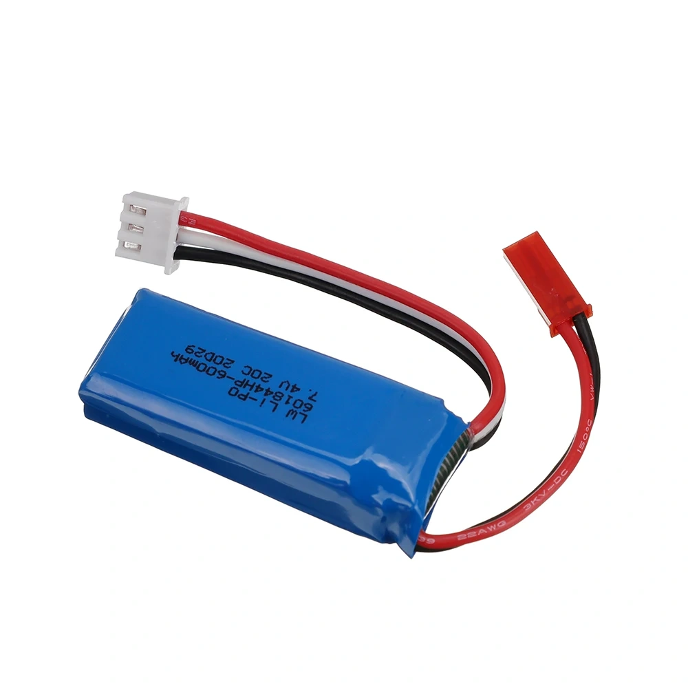 Upgrade 7.4V 600mAh LiPo Battery and charger cable For WLtoys F959 RC toy Parts 7.4v 2s Battery for XK DHC-2 A600 A700 A800 A430