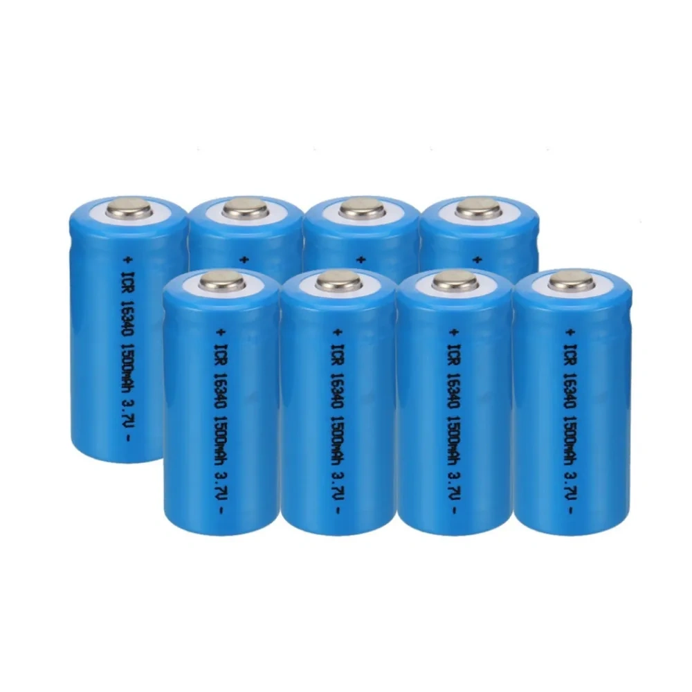1500mAh 3.7V 16340 Rechargeable Batteries CR123A Battery LED Flashlight Travel Wall Charger For 16340 CR123A Li-ion Battery