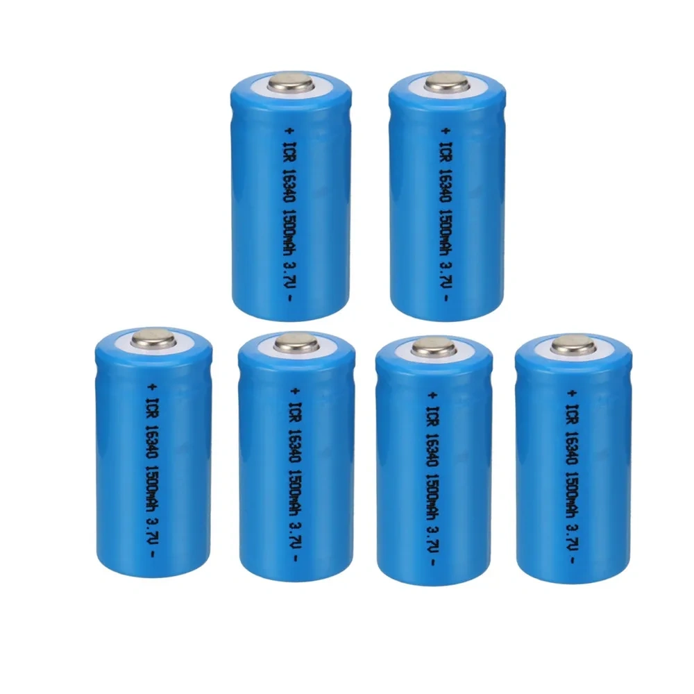 1500mAh 3.7V 16340 Rechargeable Batteries CR123A Battery LED Flashlight Travel Wall Charger For 16340 CR123A Li-ion Battery