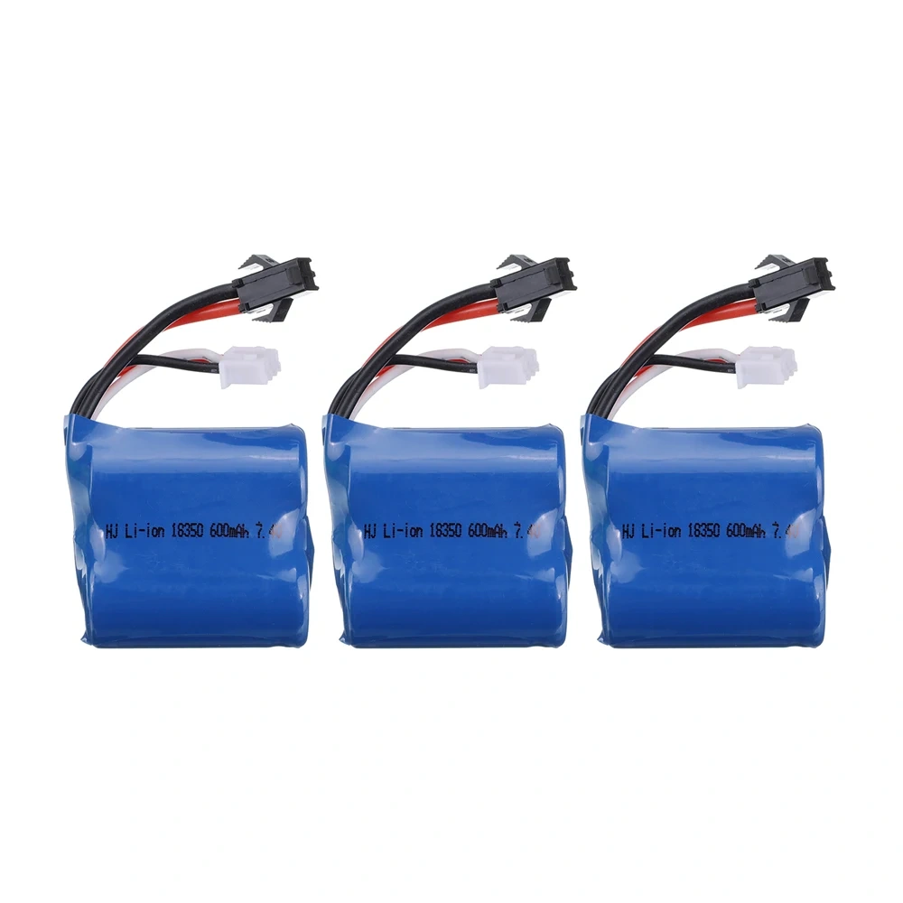 7.4v 600mAh Li-ion Battery for H100 H102 H106 2S 18350 7.4v Battery with SM-2P Plug for JJRC S1 S2 S3 S4 S5 High Speed RC boats