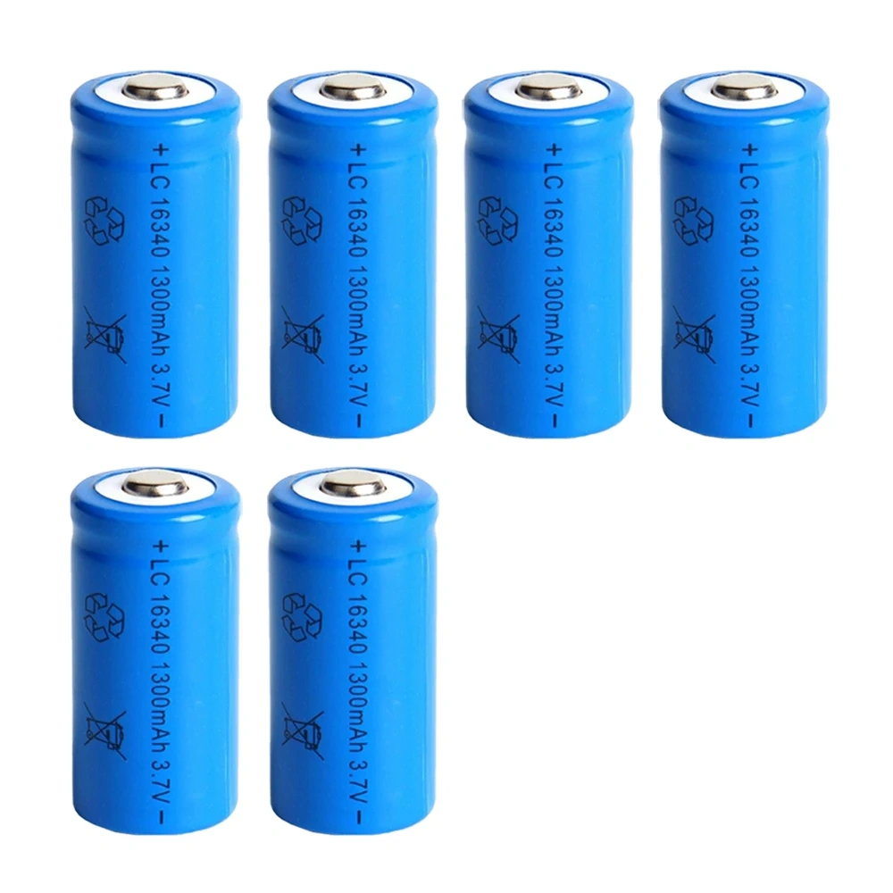 CR123A Battery For LED Flashlight Travel Wall Charger For 16340 CR123A Battery, 3.7V 1300mAh Li-ion Batteries, 16340 Battery