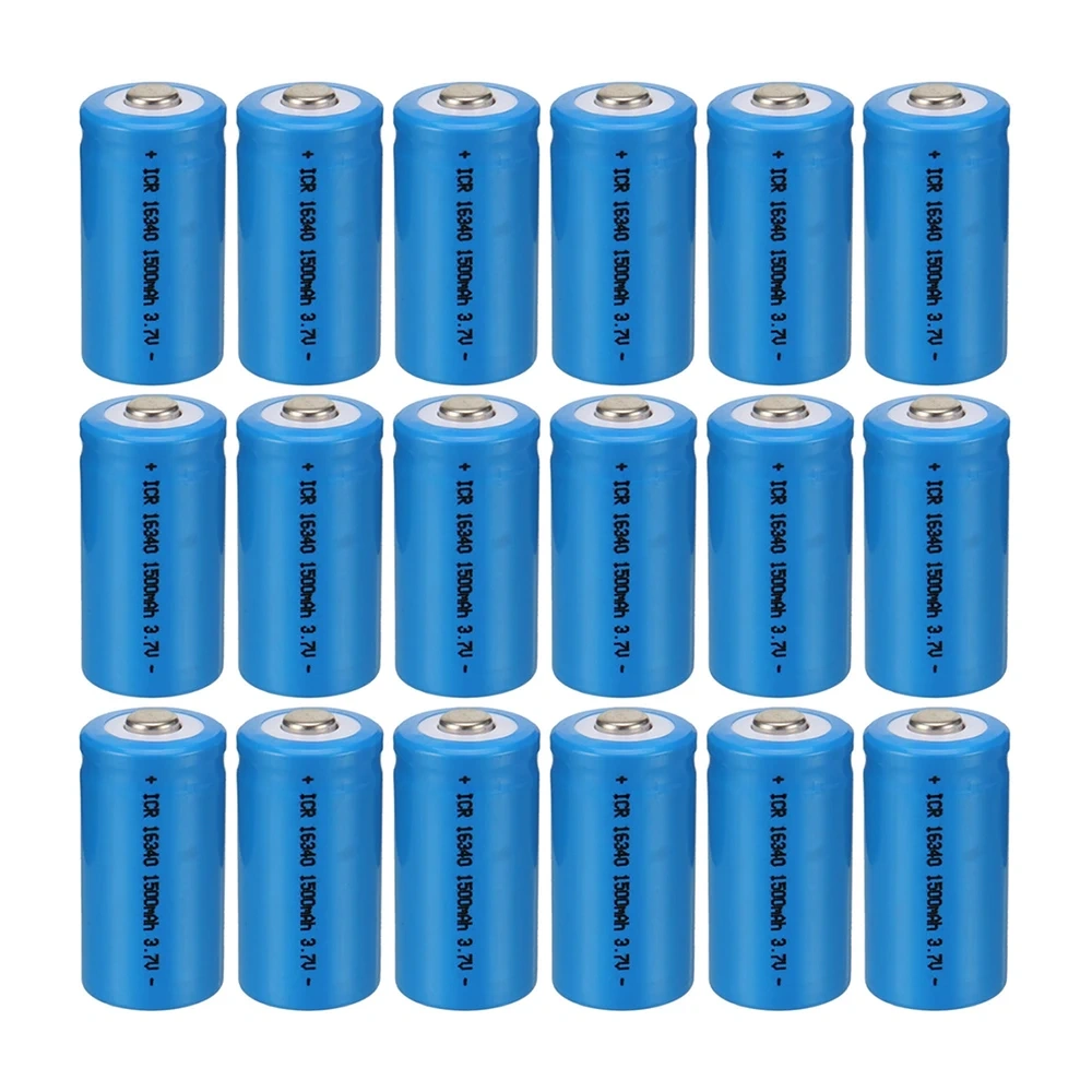 1500mAh 3.7V 16340 Rechargeable Batteries CR123A Battery LED Flashlight Travel Wall Charger For 16340 CR123A Li-ion Battery