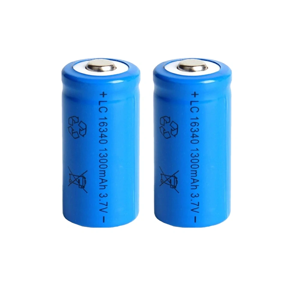 CR123A Battery For LED Flashlight Travel Wall Charger For 16340 CR123A Battery, 3.7V 1300mAh Li-ion Batteries, 16340 Battery