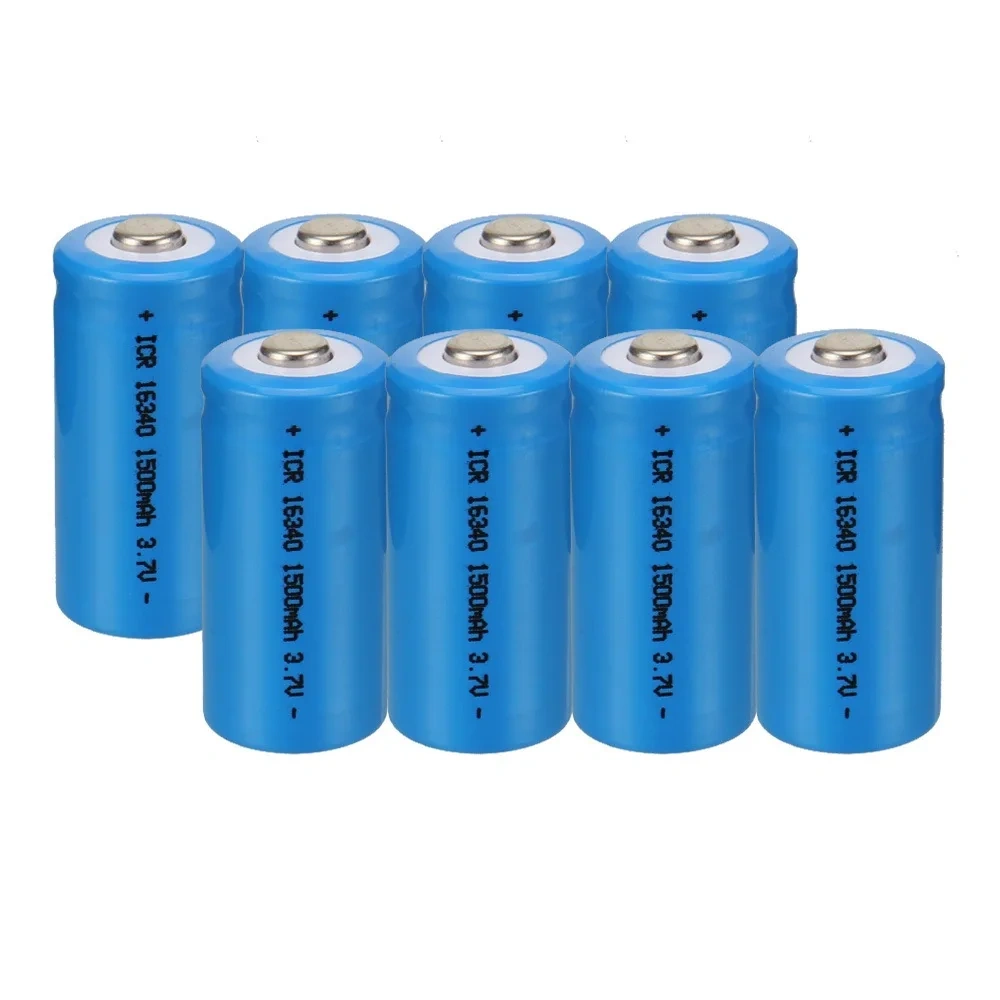 1500mAh 3.7V 16340 Rechargeable Batteries CR123A Battery LED Flashlight Travel Wall Charger For 16340 CR123A Li-ion Battery