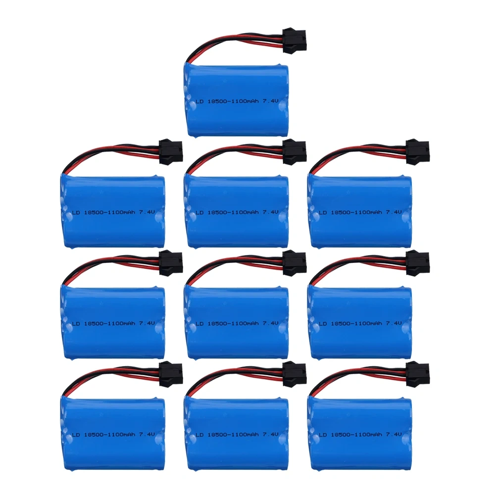 SM-4P Plug 7.4V 1100mAh 18500 Li-ion Battery For HJ808 HJ813 HJ815 UDI 001 UDI001 HQ960 Remote Control High-speed Boat Battery