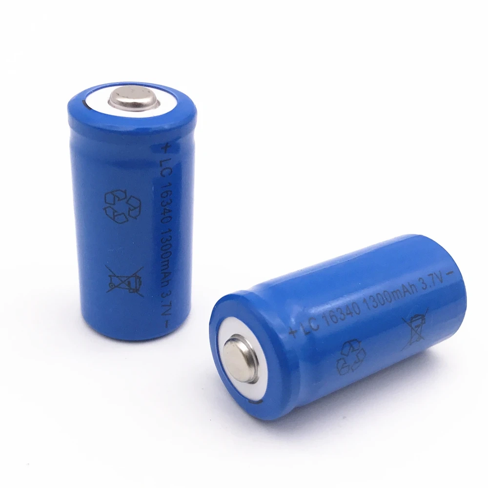 CR123A Battery For LED Flashlight Travel Wall Charger For 16340 CR123A Battery, 3.7V 1300mAh Li-ion Batteries, 16340 Battery