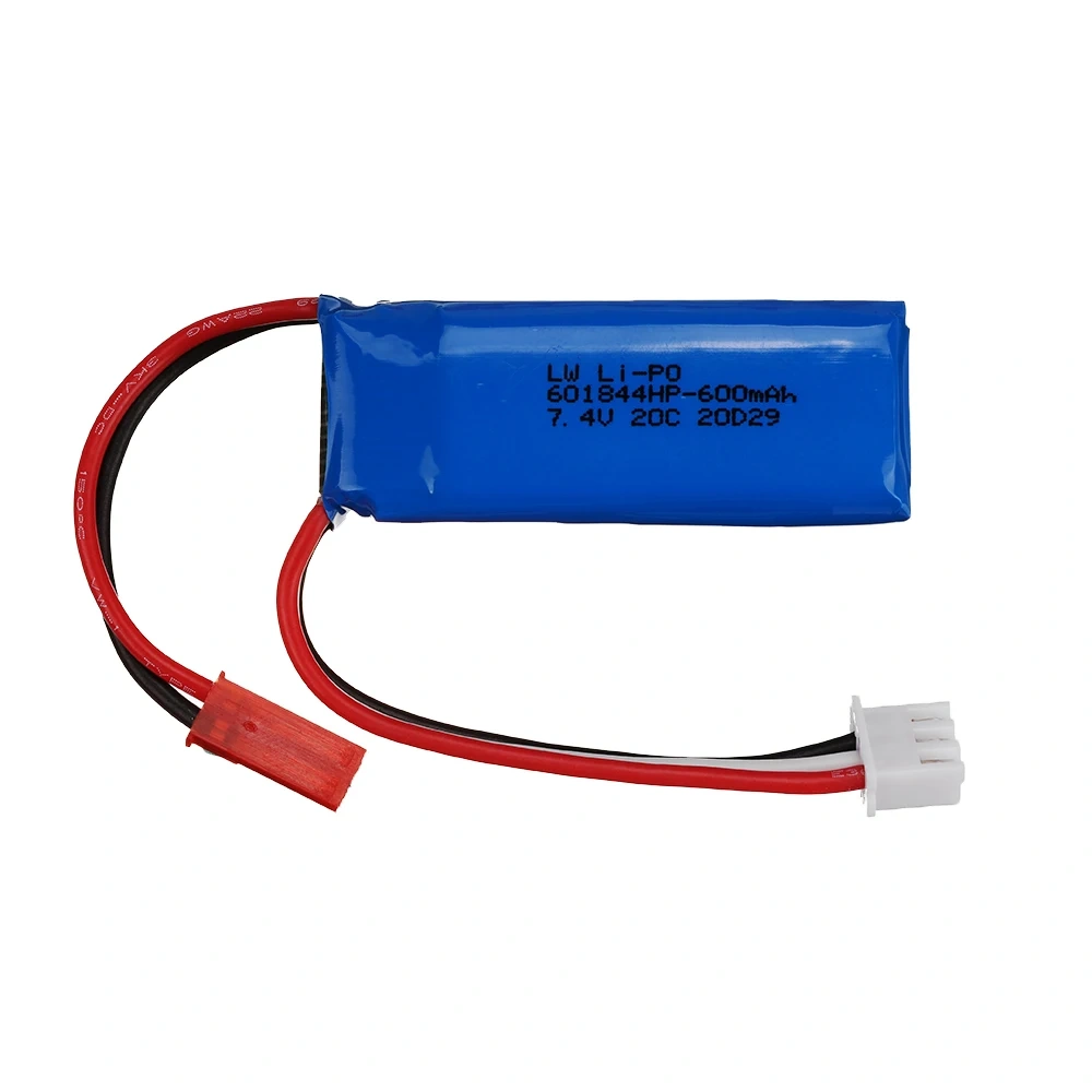 Upgrade 7.4V 600mAh LiPo Battery and charger cable For WLtoys F959 RC toy Parts 7.4v 2s Battery for XK DHC-2 A600 A700 A800 A430