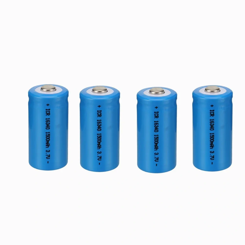 1500mAh 3.7V 16340 Rechargeable Batteries CR123A Battery LED Flashlight Travel Wall Charger For 16340 CR123A Li-ion Battery