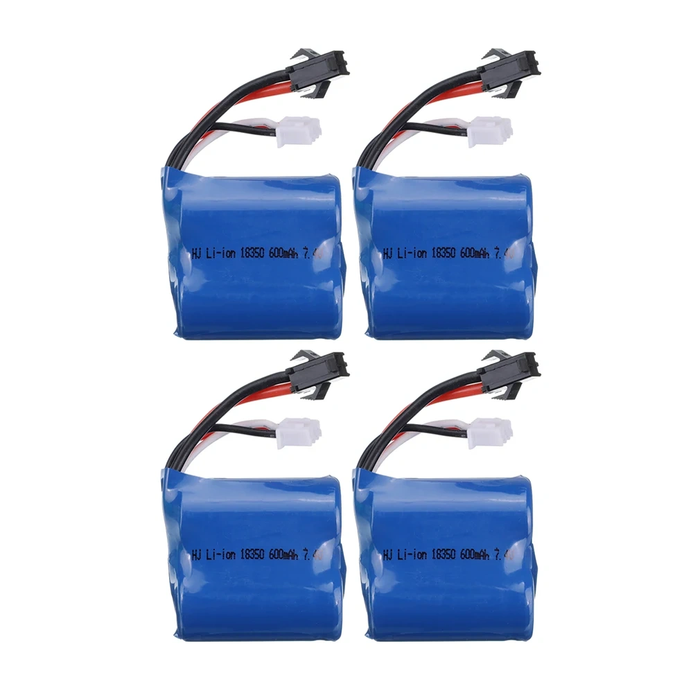 7.4v 600mAh Li-ion Battery for H100 H102 H106 2S 18350 7.4v Battery with SM-2P Plug for JJRC S1 S2 S3 S4 S5 High Speed RC boats