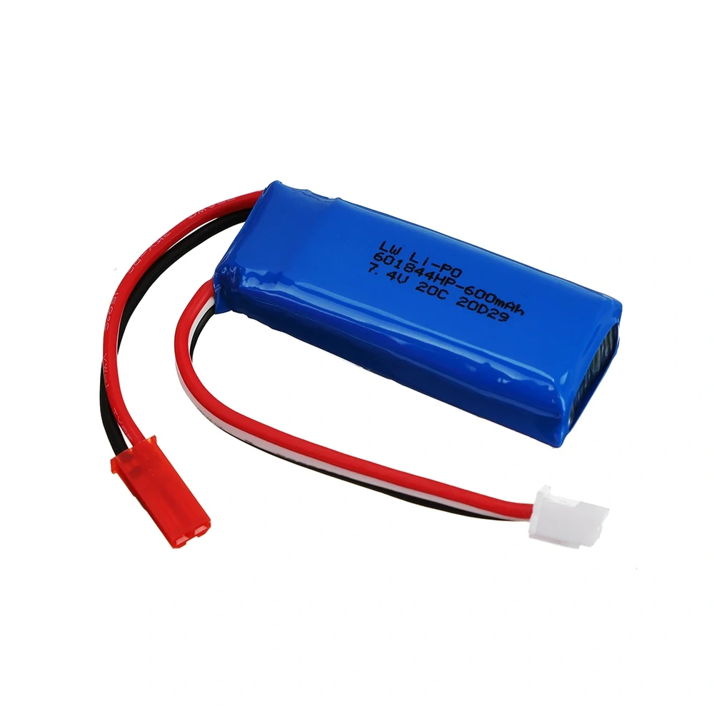 Upgrade 7.4V 600mAh LiPo Battery and charger cable For WLtoys F959 RC toy Parts 7.4v 2s Battery for XK DHC-2 A600 A700 A800 A430