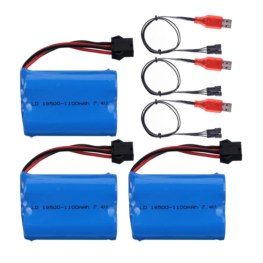 18500 7.4V 1100mAh Li-ion Battery / Charger For HJ808 HJ813 HJ815 UDI 001 UDI001 HQ960 Remote Control High-speed Boat Battery