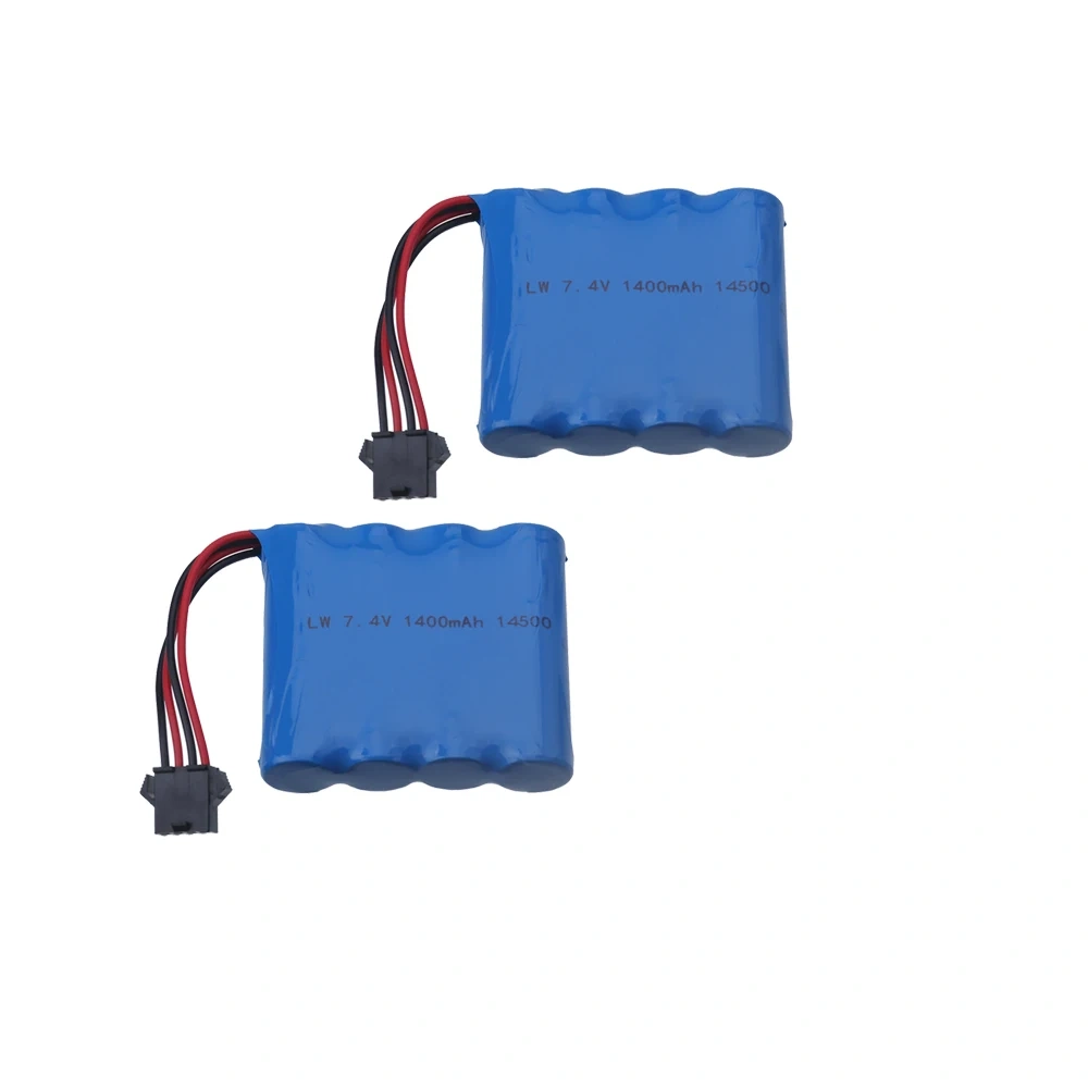 (SM-4P) 7.4V 1400mAh rechargeable battery 2S For DE36W 1:16RC Off-Road 4WD High-Speed Climbing Drift Racing toy accessories