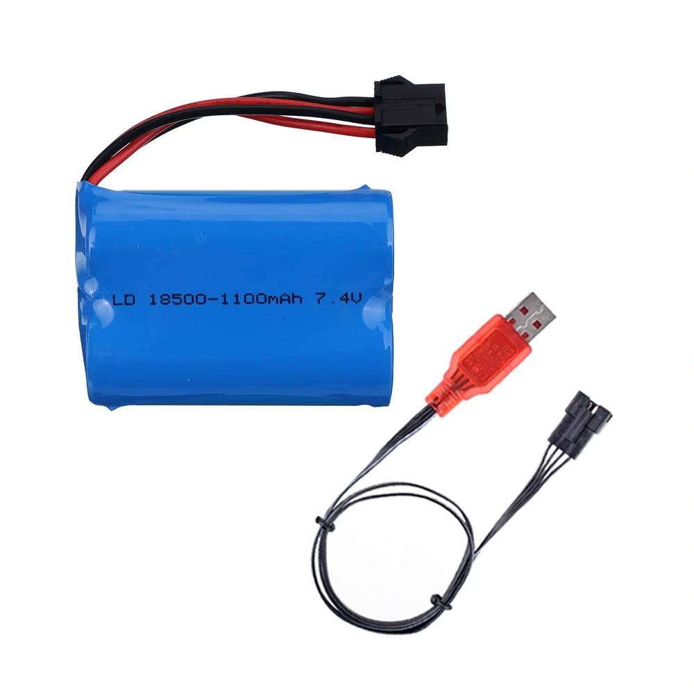 18500 7.4V 1100mAh Li-ion Battery / Charger For HJ808 HJ813 HJ815 UDI 001 UDI001 HQ960 Remote Control High-speed Boat Battery