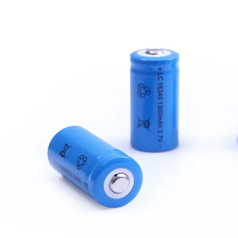 CR123A Battery For LED Flashlight Travel Wall Charger For 16340 CR123A Battery, 3.7V 1300mAh Li-ion Batteries, 16340 Battery