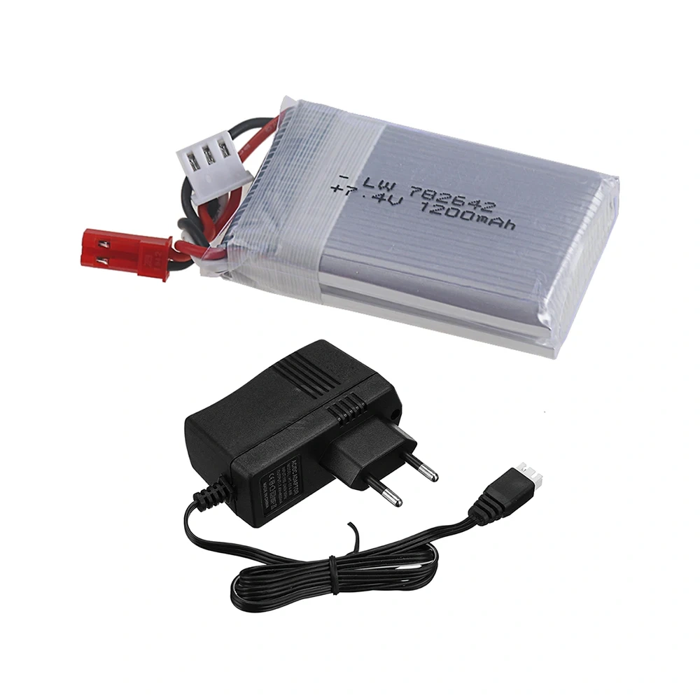 Upgrade 1200mah 7.4V Lipo Battery /7.4V Charger For Mjxrc X600 2s 1200mah 25C 782642 Battery For RC Drone 7.4 V Battery With JST