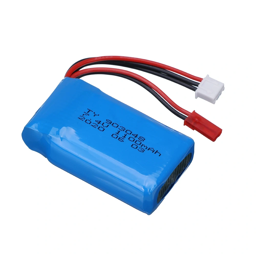 ( JST plug ) 7.4V 1100mAh Lipo Battery / USB Charger 903048 For WLtoys A949 A959 A969 A979 K929 1/18 Rc Car Parts