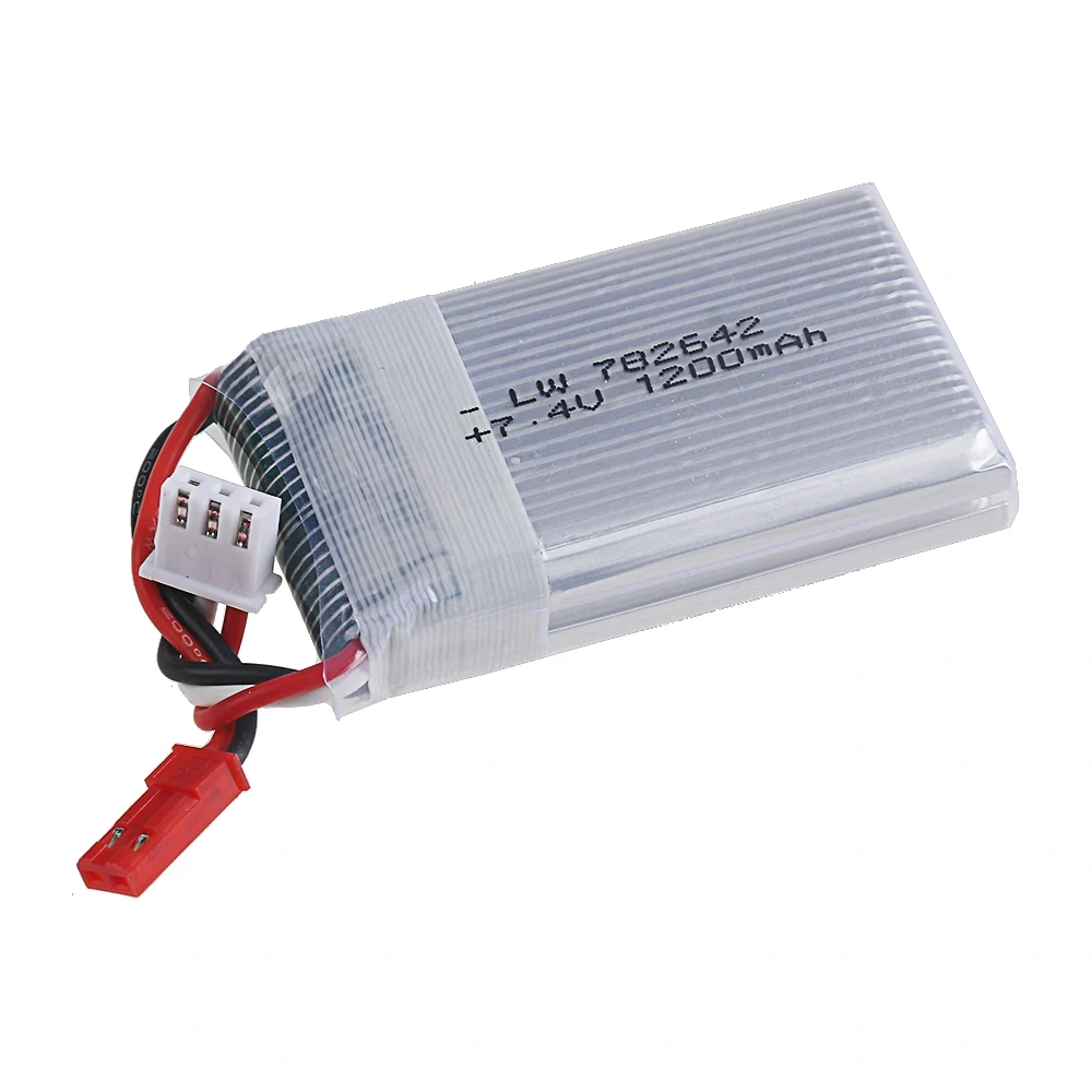 Upgrade 1200mah 7.4V Lipo Battery /7.4V Charger For Mjxrc X600 2s 1200mah 25C 782642 Battery For RC Drone 7.4 V Battery With JST