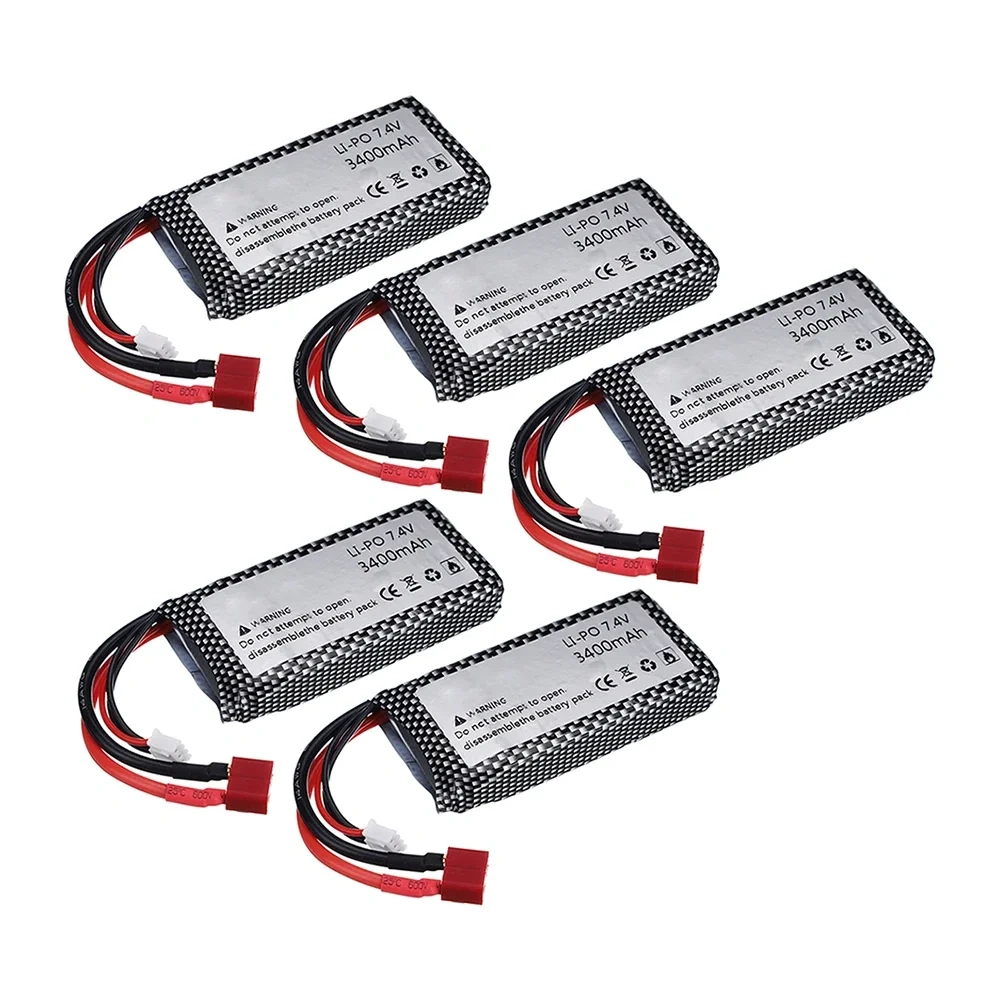 HIGH POWER RC Car Lipo Battery 7.4V 3400mAh Max 60C For Wltoys 12428 12423 RC Car Upgrade part 2s 7.4v Battery for feiyue 03 Q39