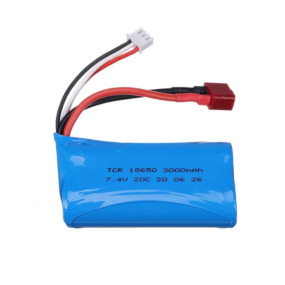 7.4V 3000mah lipo Battery 18650 2S T Plug for Q46 Wltoys 10428 /12428/12423 RC Car Spare Accessories 7.4V high capacity battery
