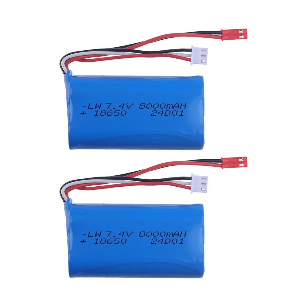 JST Plug 7.4V 18650 8000mAh Li-ion Battery pack For USB SG1605 SG1606 SG1603 SG1604 Pro UDIRC UD 1603 1607 Pro RC Car