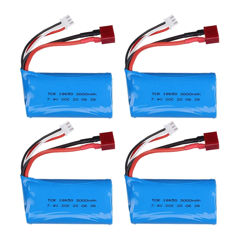 7.4V 3000mah lipo Battery 18650 2S T Plug for Q46 Wltoys 10428 /12428/12423 RC Car Spare Accessories 7.4V high capacity battery