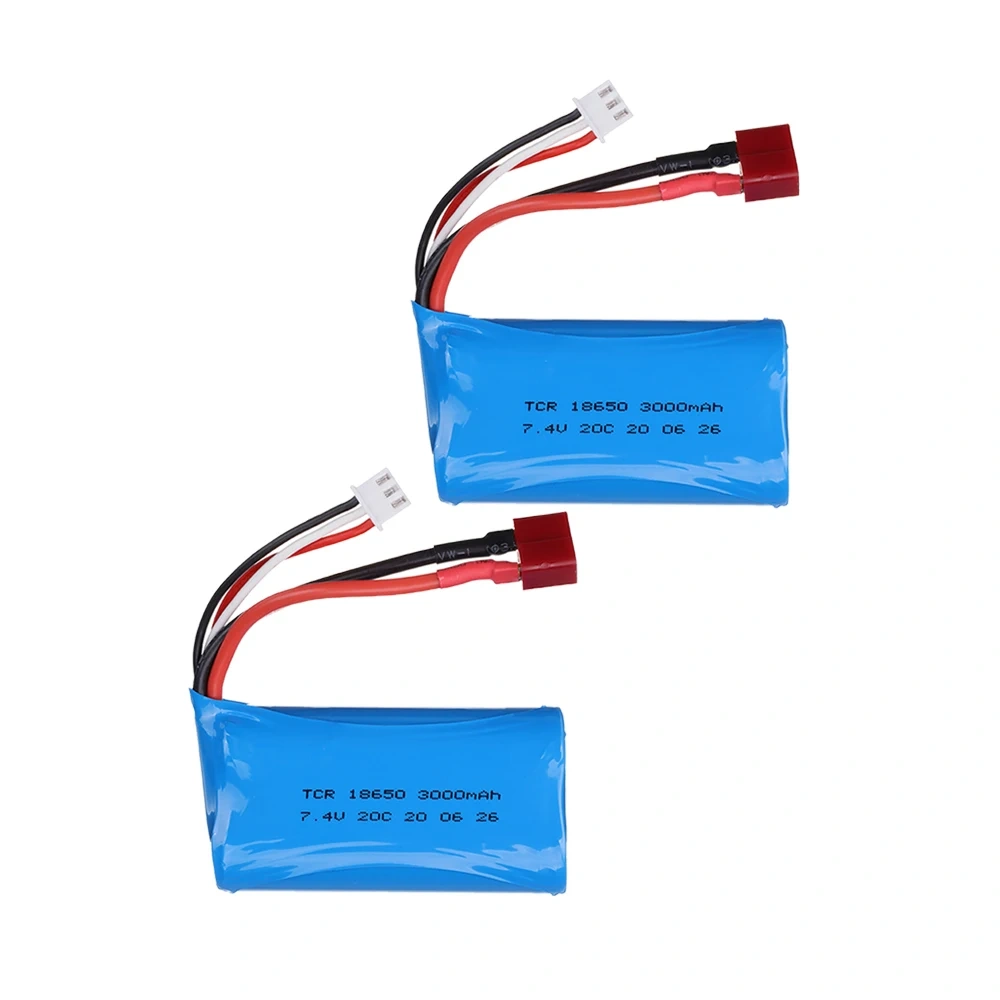 7.4V 3000mah lipo Battery 18650 2S T Plug for Q46 Wltoys 10428 /12428/12423 RC Car Spare Accessories 7.4V high capacity battery