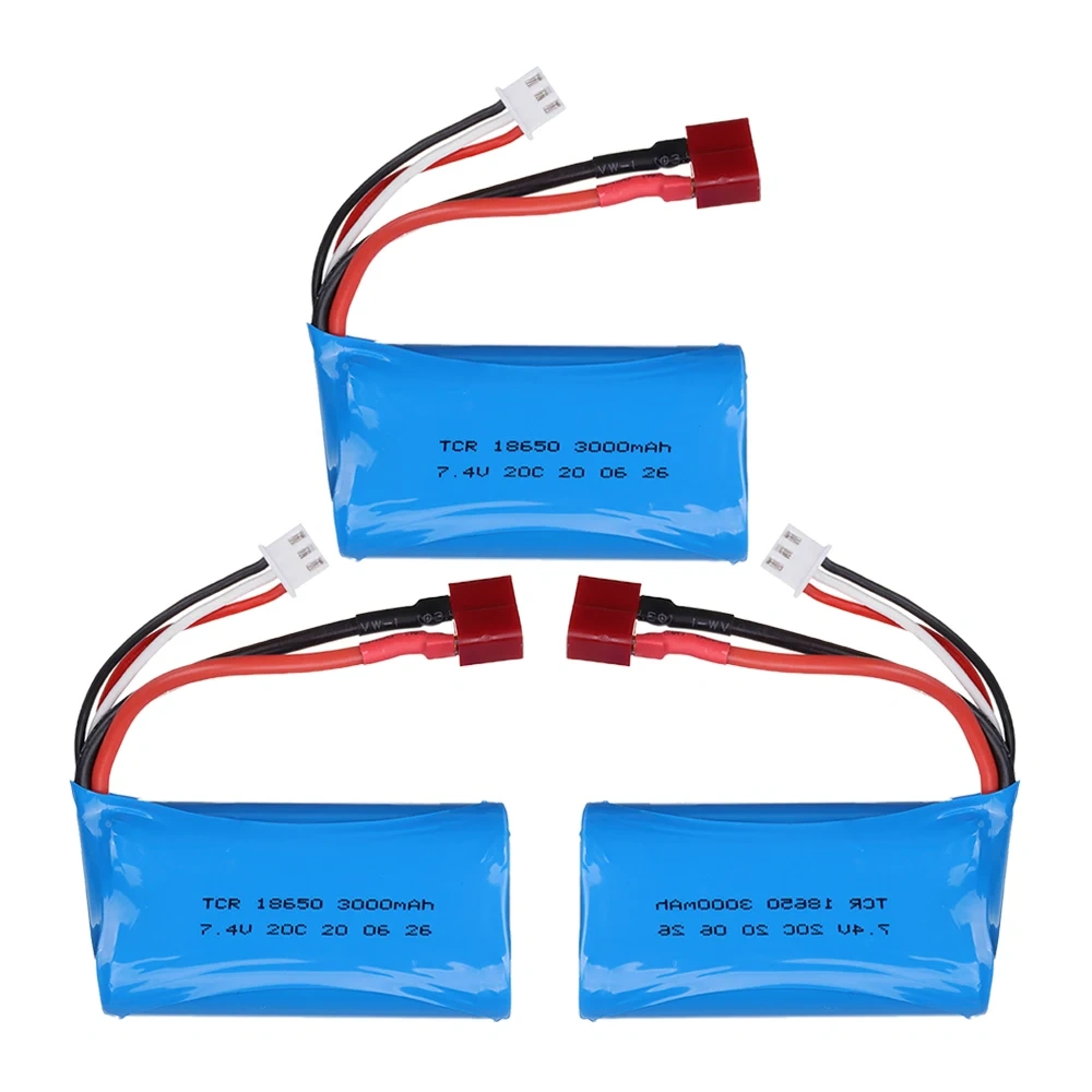 7.4V 3000mah lipo Battery 18650 2S T Plug for Q46 Wltoys 10428 /12428/12423 RC Car Spare Accessories 7.4V high capacity battery