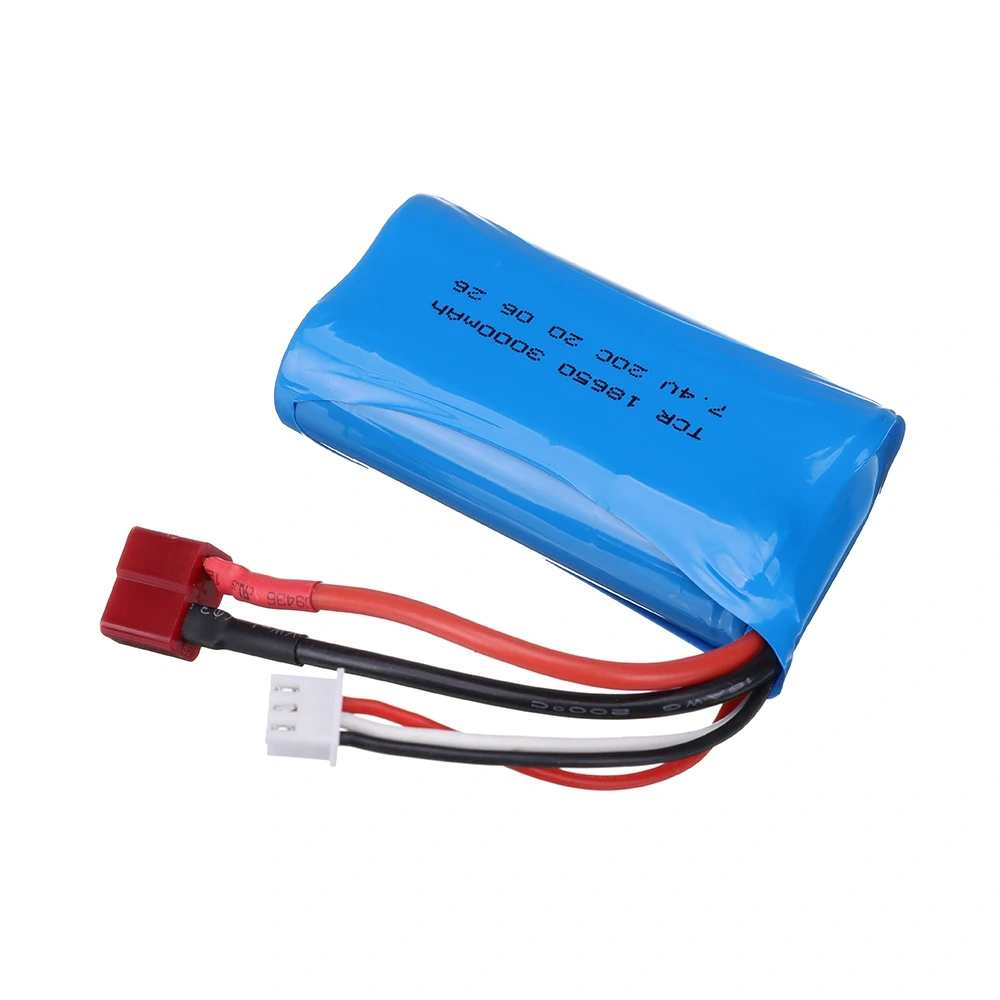 7.4V 3000mah lipo Battery 18650 2S T Plug for Q46 Wltoys 10428 /12428/12423 RC Car Spare Accessories 7.4V high capacity battery