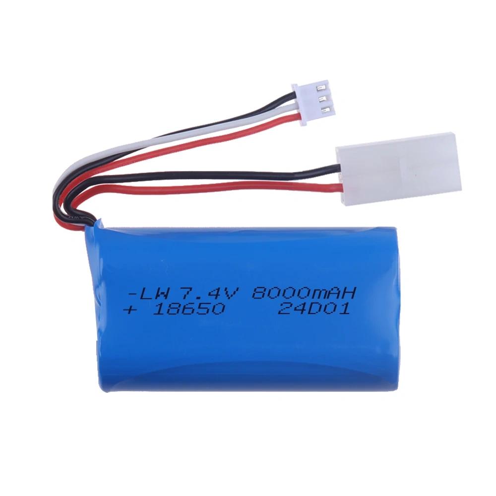 7.4V 8000mAH 20C Li-ion Batery with Tamiya Plug 2S for remote control helicopter Car Tank Boat Toys Parts 7.4 V 18650 battery
