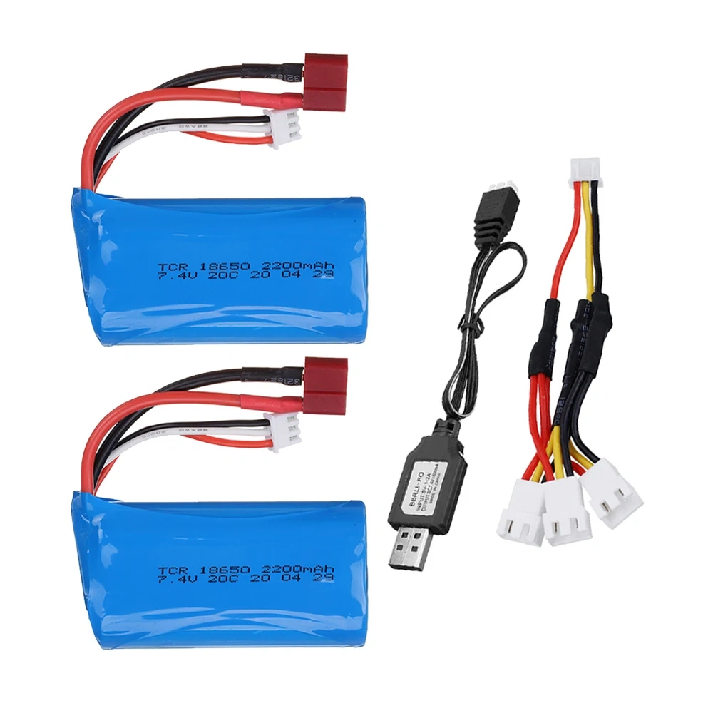 7.4V 2200mAh 18650 Lipo Batery for RC car remote control helicopter toys parts wholesale 7.4 V 1500 mAH Lipo battery T Plug