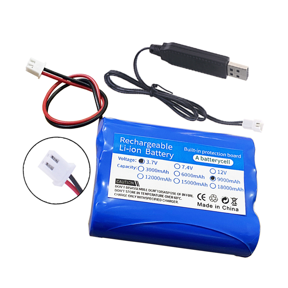 18650 Lithium ION Battery 9000mAh 3.7V Rechargeable Battery /USB Charger For Fishing LED Light,Bluetooth Speaker,4.2V Emergency