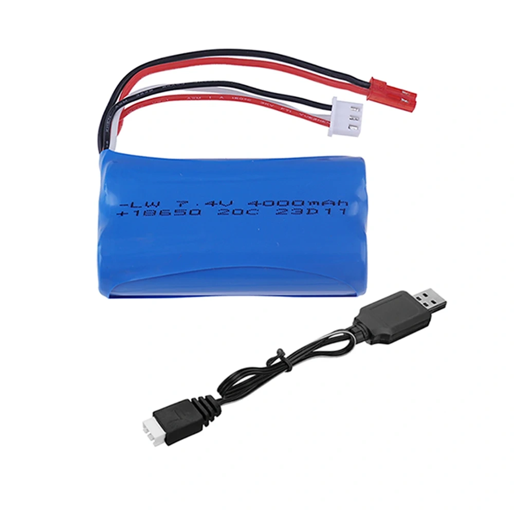 (JST PLUG) 18650 2S 7.4V 4000mAh Li-ion Battery for UDIRC UD1601 UD1602 UD1604 UD1607 SG1603 SG1604 RC Flat Sports Car Toys​