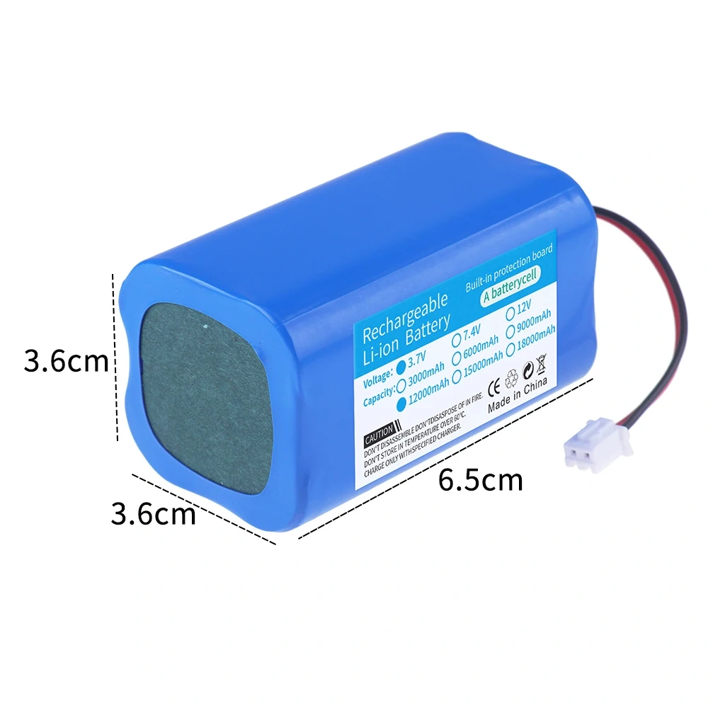 4.2V Emergency DIY Batteries 18650 Lithium-ion 3.7V 12000mah Rechargeable Battery Pack For Fishing LED Light Bluetooth Speaker